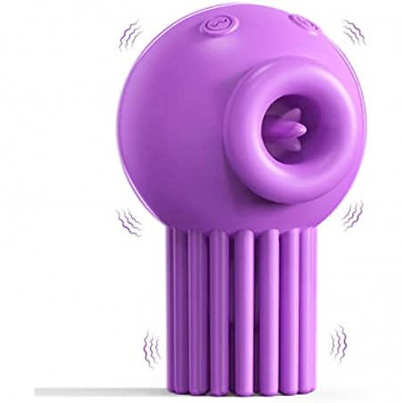 Clitoral Licking G Spot Vibrator for Clit and Nipple Stimulation, Tongue Vibrator with 7 Vibration & 7 Licking Modes, Rechargeable Adult Sex Toys for Women and Couples