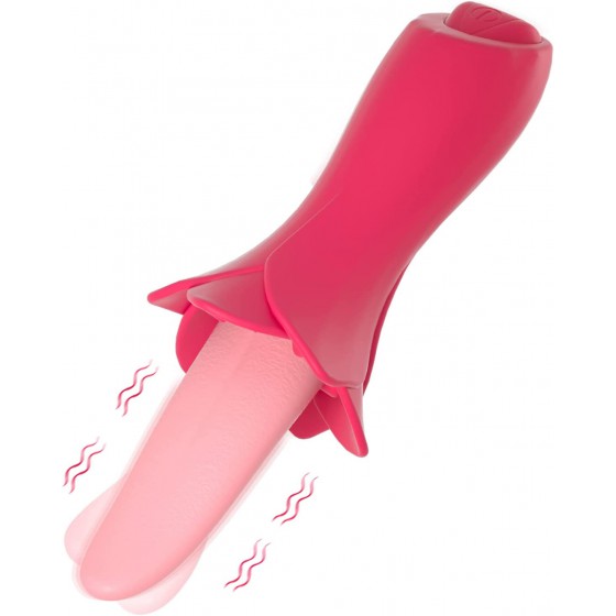 Rose Shaped Sex Toys for Woman Clitoral Sex Toys G Spot Vibrator 10 Modes, Flaffy Tongue Licking Vibrator Adult Sensory Toys Dildo Adult Sex Toys for Women Clit Stimulation (Rosy)
