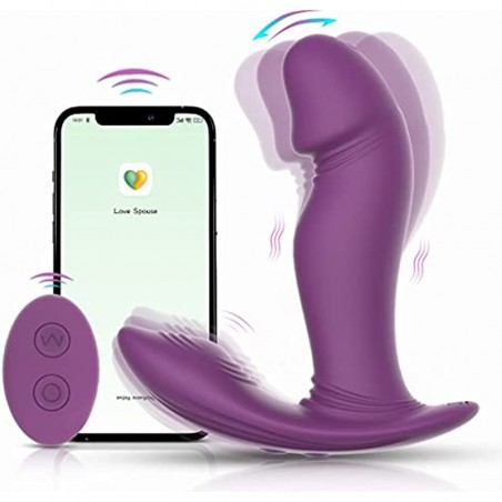 Buloqili Wiggling Wearable G Spot App Rose Vibrator Adult Sex Toys for Woman-Remote Control Panty Vibe Quiet Rechargeable Bluetooth Vibrating Panties Clitoral Stimulation for Couples