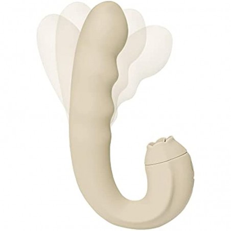 Vibrating Dildo Sex Toy Thrusting G Spot Vibrator for Women Anal Vaginal Clitoris Stimulation with 3 Rotating Speed 10 Vibration Modes Waterproof Ultra-Hygienic Medical Silicone (White)