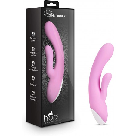 6k Hop Lola Bunny - Ultrasilk Silicone Pleasure Rabbit - Rumble Tech Powered Vibrations 3 Speeds & 4 Unique Patterns - Triple Vibrating Points for G Spot & Clitoral Stimulation - Sex Toy for Women