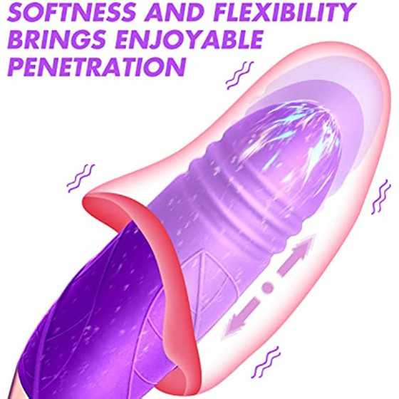 Rose Toy Vibrator for Women-G Spot Rose Vibrator with Heating Function，3 in 1 Clitoral Stimulator Tongue Licking Thrusting G Spo