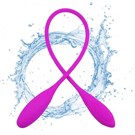 Couples 2 in 1 G-spot Rabbit Anal Dildo Vibrator Adult Sex Toy with 7 Vibration Modes for Women - Silicone Dual Headed Vibrator Rechargeable Clitoral G-spot Stimulator