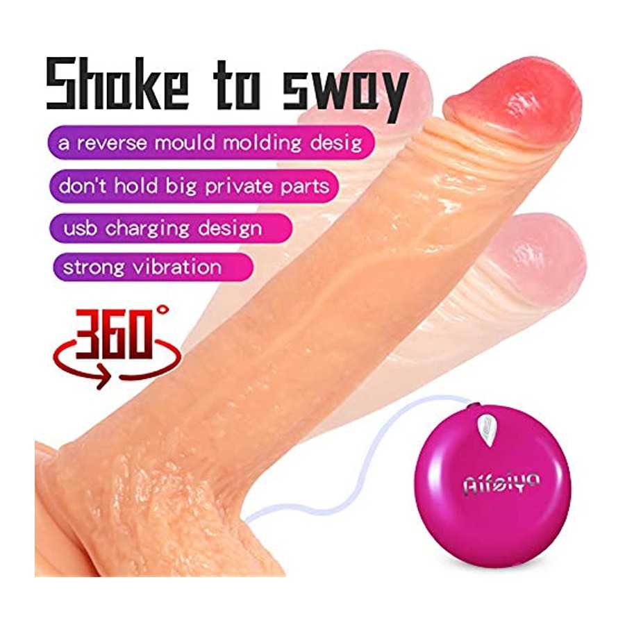 Thrusting Dildo Vibrator Sex Toy for Women, Realistic Vibrating Dildo Thruster Throat Trainer, Silicone Suction Cup Dildo for Me