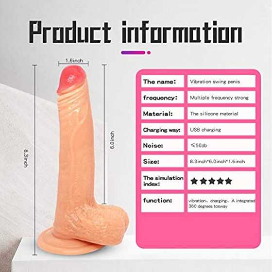 Thrusting Dildo Vibrator Sex Toy for Women, Realistic Vibrating Dildo Thruster Throat Trainer, Silicone Suction Cup Dildo for Me