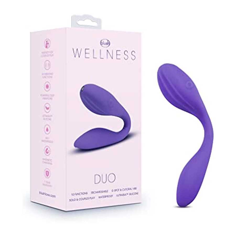 Blush Wellness Duo - Flexible Body Bends for Couples Play or Straightens For Solo Play and G Spot Stimulation - 10 Powerful Vibr