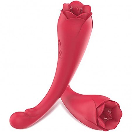 2 in 1 G-Spot Vibrators with 9 Powerful Licking &Vibrating Modes Clitoral Tongue Licking Toy,Rechargeable Rose Stimulator for Women Adult Sex Toy for Couples Ideal for Christmas Gifts