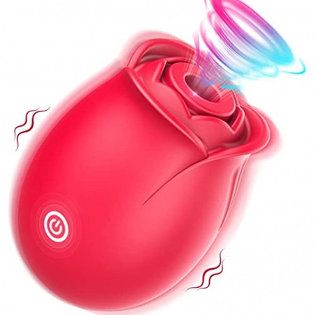 Rose Toy for Woman,Rechargeable Clitorals Stimulator with 10 Vibration Option Pleasure Sex Toy for Clitoral & Nipple Stimulation, Adult Sensory Toys Sex Vibrator for Women (Red)