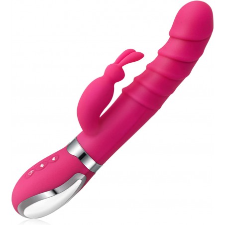 2022 Rabbit Rose Toy Vibrator for Women - Bunny Ears for Clitoris G spot Stimulation,Waterproof Dildo Vibrator with 7 Powerful Vibrations Rechargeable Heating Vibrating Dildo Adult Sex Toys for Women