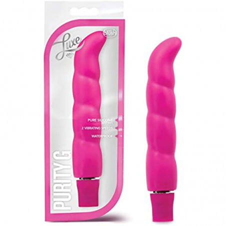 6k Luxe Purity G - Platinum Cured Puria Silicone G Spot and External Vibrator - Ultrasilk Smooth - 10 Vibration Modes - IPX7 Waterproof - Body Safe Sex Toy for Women - 5 Yr Warranty - Pink