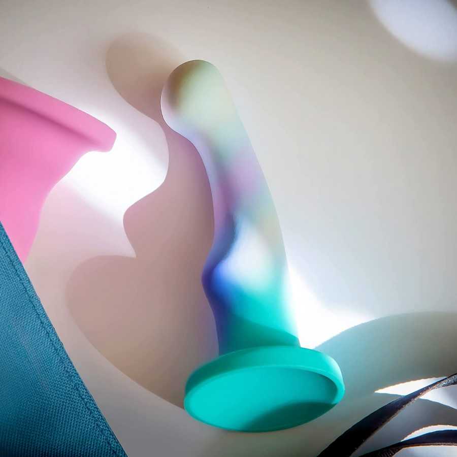 Blush Avant Opal Dreams Silicone Dildo - Curved Shaft for G Spot and P Spot Stimulation - Powerful Suction Cup Base for Hands Fr