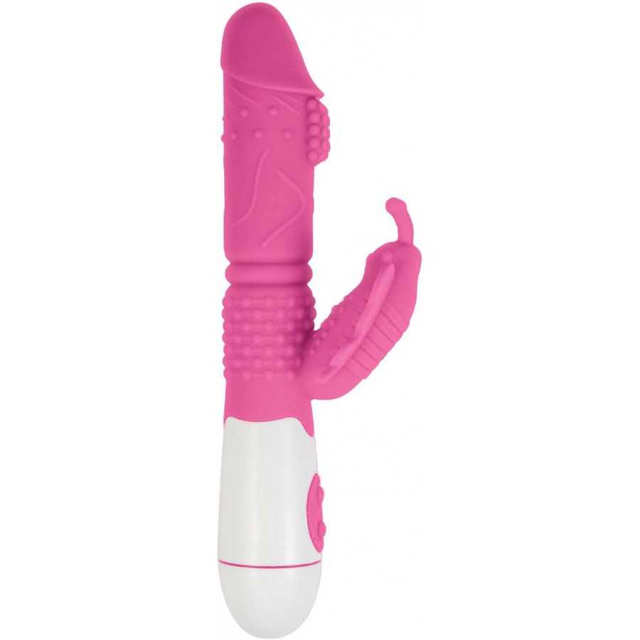 Lotus Sensual Massager #4 Silicone Rabbit Vibrator (Pink)