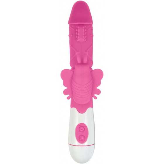 Lotus Sensual Massager #4 Silicone Rabbit Vibrator (Pink)