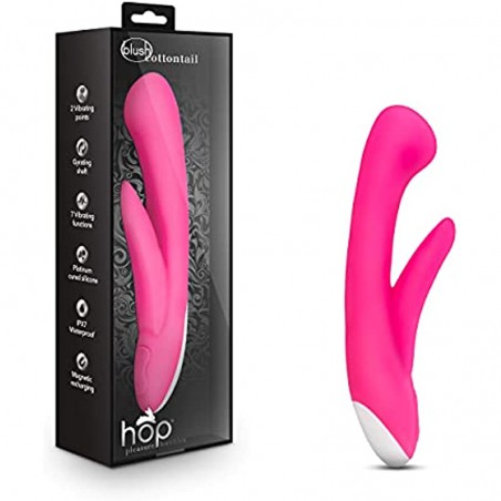 6k Hop Cottontail - Pleasure Massager for Women - Wireless Silicone Rabbit Vibrator Dildo - Personal Adult Sex Toy - Female and Couples Sexual Wellness - Vibrating Shaft - Waterproof - Hot Pink