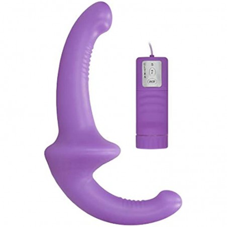 Shots - Ouch! Vibrating Silicone Strapless Strapon - Purple, Purple