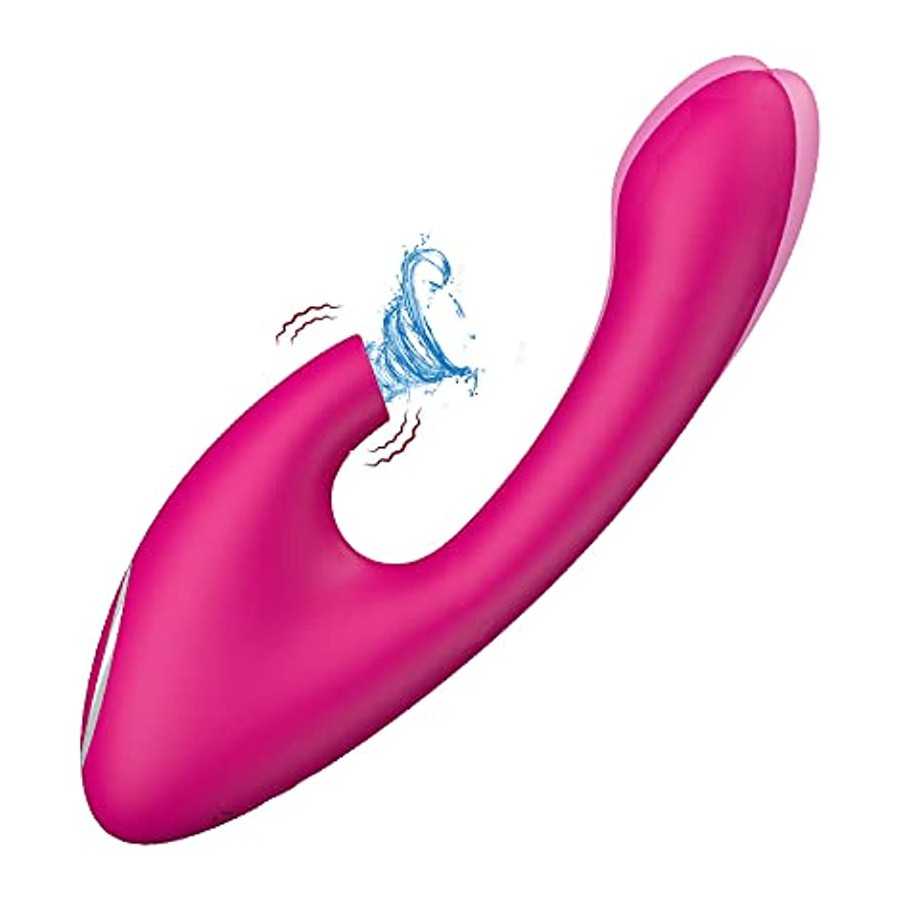 G-spot Sucking Vibrator, Clitoral G-spot Stimulation Sex Toy, Waterproof Dildo Vibrator with 10 Powerful Vibrations + 10 Sucks f