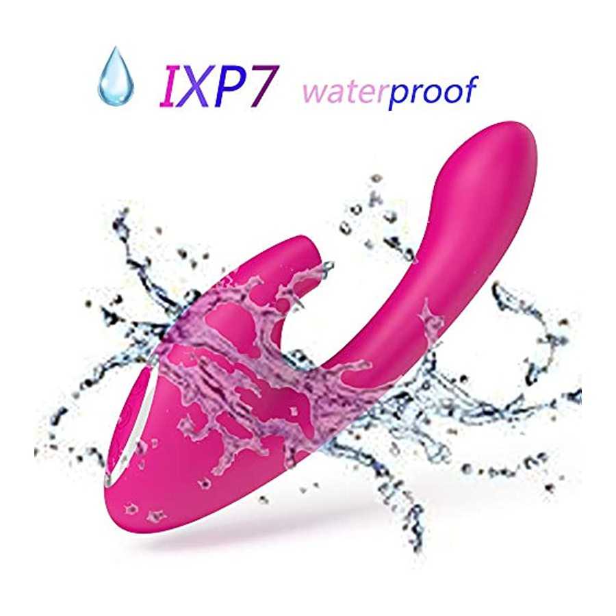 G-spot Sucking Vibrator, Clitoral G-spot Stimulation Sex Toy, Waterproof Dildo Vibrator with 10 Powerful Vibrations + 10 Sucks f
