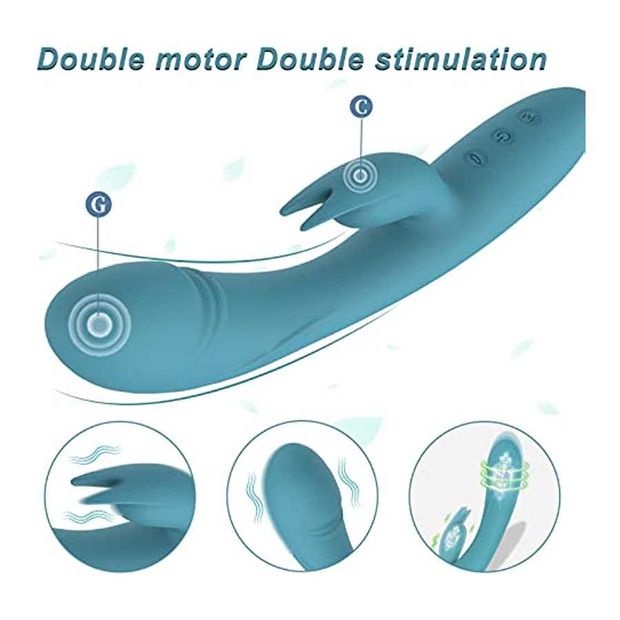 Rabbit Vibrator G Spot Vibrator Dildo with Independent Clitoral Stimulator, Anal Clit Stimulation, Adult Sex Toy for Women Pleas