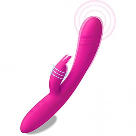 G Spot Rabbit Dildo Vibrator with 10 Powerful Vibrations Dual Motor Stimulator Massager for Clitoral Vaginal Stimulation Adult Sex Toy for Women and Couples (Pink)
