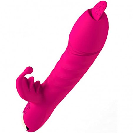 Thrusting G Spot Vibrator for Women, Licking Tongue G Spot Sex Toy with 3 Telescopic & 10 Vibration Modes, Rechargeable Toys for Women & Couples