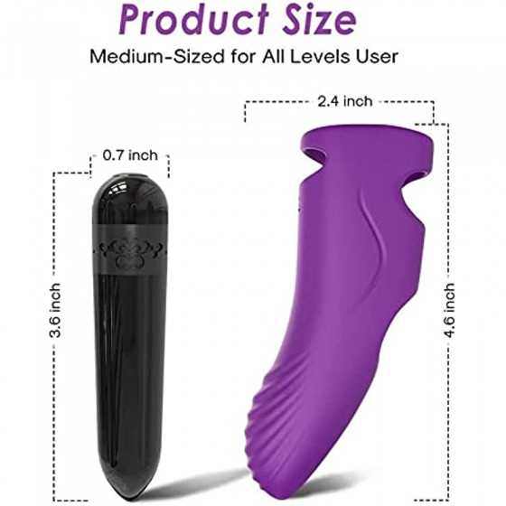 G Spot Finger Vibrator,Alfun Clitoris Stimulator Sex Toy for Women Couples with 9 Powerful Vibration Textured Head Silicone Pers