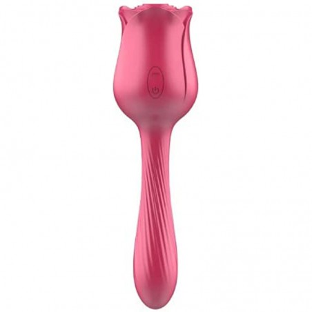 Rose Vibrator, 2 in 1 Rechargeable G Spot Clitoris Stimulator Vibrator, with 10 Vibrations and 10 Frequencies Sucking, Ultra Soft Flower Rose Toy for Women, Fast Orgasm