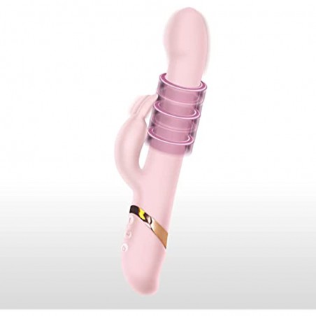 INMI 10x Bunny Sliding Ring Rabbit Vibrator G-Spot Dildo. Sex Toys for Female Pleasure & Couples Toy for Adults. Premium Silicone, Waterproof & Rechargeable - USB Charging Cable Included
