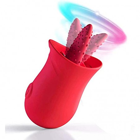 redcolourful Sex Toy for Adult Couple, Clitoris Vibrators G Spot Silicone Vibrator with Tongue Licking Nipple Stimulator 10 Vibration Levels Sex Toy