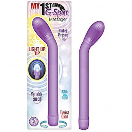 My 1st G-Spot Light up Massager Vibe (Purple) with Free Bottle of Adult Toy Cleaner