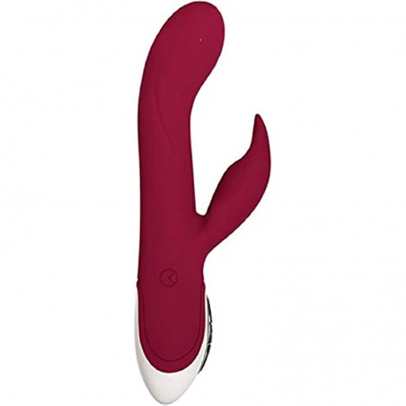 Evolved Love Is Back - Inflatable Rechargeable Silicone Bunny - G-Spot Tip Vibraties & Inflates to Almost 2 Inches - Burgundy with Jar of Make Me Cum Clit Sensitizer Cream
