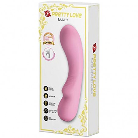 Pretty Love Matt 12 Function Silicone Flex USB Rechargeable Vibrator - Pink