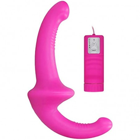 Ouch! by Shots America - Vibrating Silicone Strapless Strapon - Pink