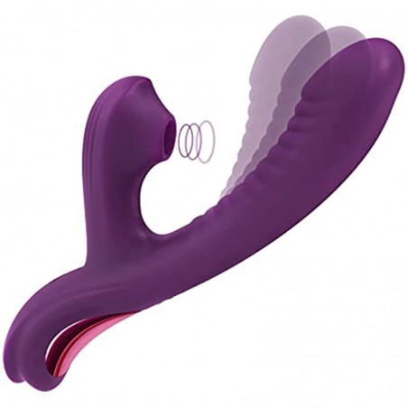  Come-Hither Rabbit Sucking Vibrator for Clitoral G Spot Stimulation, Adult Sex Toys for Women Couple, Vibrating Finger Massager with 3 Suction and 10 Vibration & Come-Hither Modes (Beta)