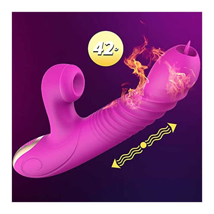 Thrusting G Spot Vibrator Sucking Telescopic Toy Rose for Women Adult Sex Vibrate Vibrating Toys Clitoralis Dildo Travel Swing H