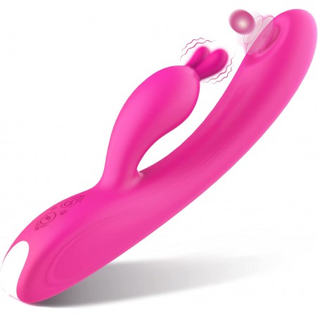 G Spot Rabbit Vibrator,Clitoral Stimulator Massager with Flapping Strong Pulsation,Adult Toys with 9 Powerful Vibrations Dual Motor,Waterproof & Rechargeable Sex Toys for Women or Couple Fun (Purple)