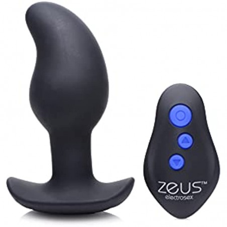  Electrosex 8X Volt Drop Vibrating and E-Stim Silicone Prostate Massager with Remote, Black