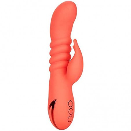   Dreaming y Cutie Silicone Thrusting Rabbit Vibrator, Orange, 1 Count
