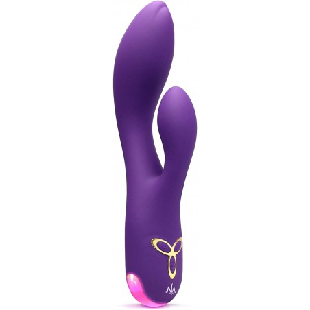 IMO Vibrating Rabbit G-spot Vibrator Vagina Clitoris Stimulation Dildo Massager - Upgraded Powerful Dual Motors with Magnetic Charge and Multicolored Light - Adult Sex Toys for Women or Couples