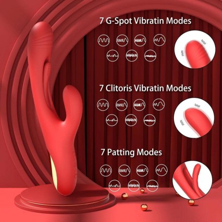 2023 Rabbit Clitoris Vibrator for Women, 21 Modes Powerful G-Spot Vibrating Sex Toy with Clitoral Stimulator (Purple)