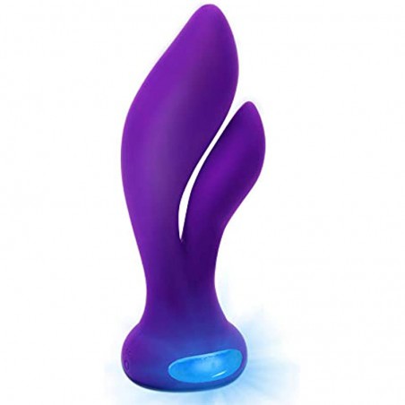 IMO Vibrating G-spot Rabbit Massager - Dual Motors Stimulation Vibrator - Quiet Yet Powerful - Rechargeable & Waterproof - Best for Women or Couples (Purple)