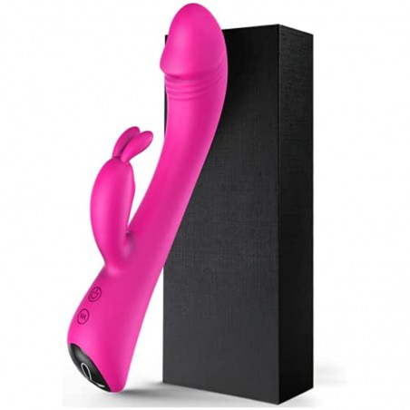 Rabbit Vibrator Dildo for Women Pleasure : G Spot Vibrator with Bunny Ears 9 Vibration Modes, Quiet Clit Vibrator Pink Dildo for Couple Play, Waterproof Adult Sex Toys, Sex Game