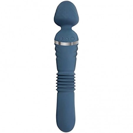 6k Dual Ended Thrusting  Rechargeable Silicone Vibrator - Teal