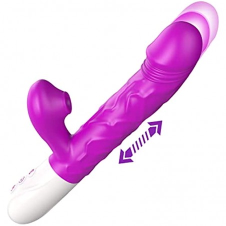 GAIWU G-Spot Rabbit Vibrator for Women with 3 Thrusting Speeds , Heating Vibrating Dildo with 7 Vibrations & Suction Modes, Waterproof & Rechargeable Adult Sex Toys with Vaginal Clitoral Stimulator