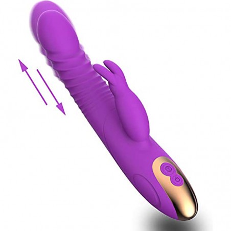 2023 G Spot Rabbit Vibrator Dildo for Women Bunny Ears Tongue Licking Clitorals Stimulator Vibrating Dildo Adult Sex Toys & Games for Couples Pleasure with 8+7 Vibrating Modes Rechargeable (Purple)