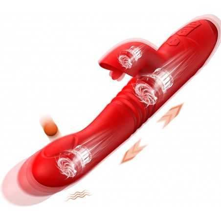 Kstasn Sex Toys - 4 in 1 Personal Massager for Women - Dildo Thrusting Vibrator & G spot Vibrator & Licking & A-Spot Vibrator