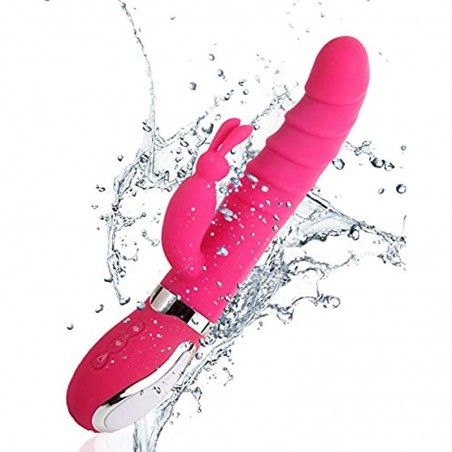 Affordable and Multi-Functional Beaded Thrusting Rabbit Vibrator Triple Action G Spot , 10 Patterns, Waterproof & Rechargeable Sex Toys for Women