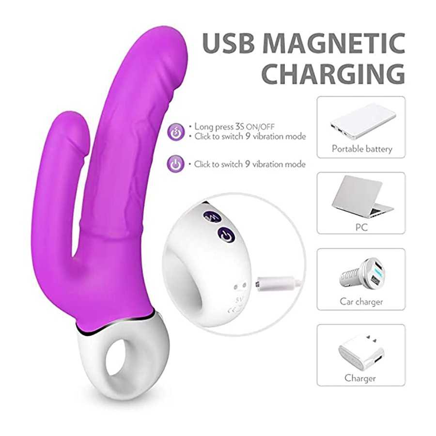 J·muid G Spot Vibrator, Simulate The Real Texture of A Dildo , Soft Silicone Powerful Vibrating Massagers for Clitoral Vagina an