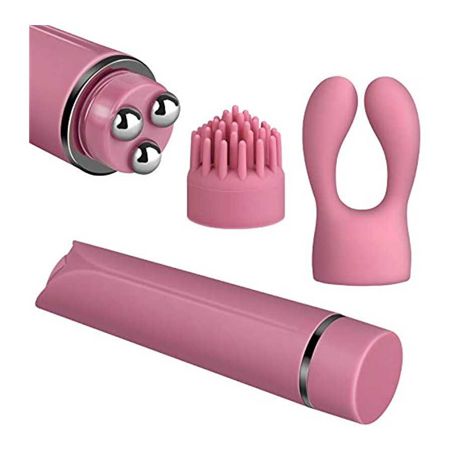 Clitoral Stimulation Vibrator, 3 Vibrating Heads Massage for Vulva Nipple and Penis, 10 Vibration Modes Waterproof Sex Toy for M
