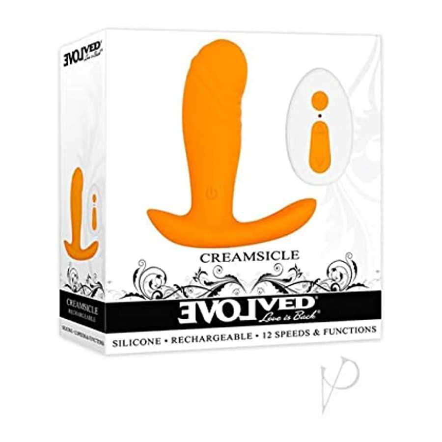 Evolved Love Is Back - Creamsicle - 12 Speeds & Functions Remote-Controlled Silicone Petite Phallic-Shaped Shaft - Rocker-Base D