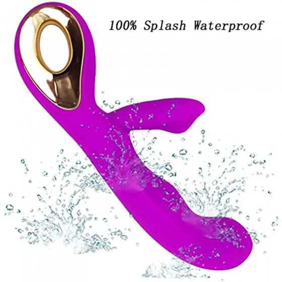 Leseox G-spot Rabbit Vibrator Dildo Adult Toys, Rechargeable Vibrating Massager for Clitoris Nipples Vagina Stimulation, 10 Powe